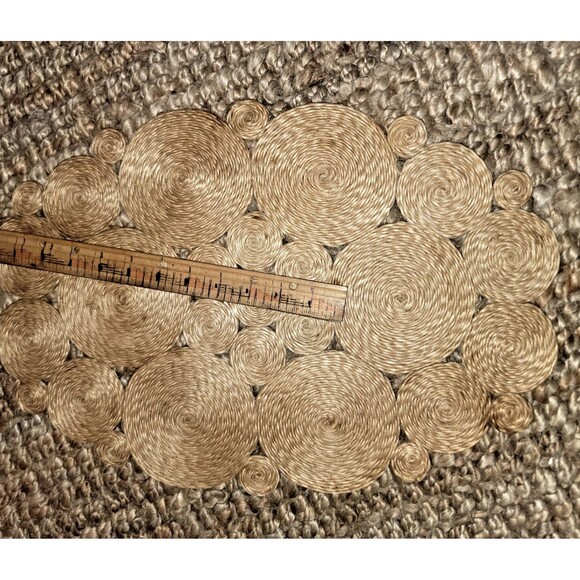 VTG Handmade Philippines Abaca Woven Hemp Mat 18" Trivet Table Protector MCM - Picture 4 of 14